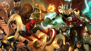 Avengers group logo characters hero - a group together free wallpaper