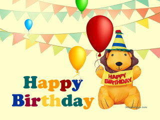 Lion birthday shirt balloons card 2 - a birthday card free wallpaper