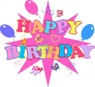 Happy birthday card balloons star - naive free wallpaper