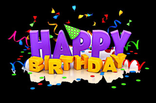 Happy birthday confetti streamers black 3 - a happy birthday message free wallpaper