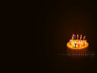 Birthday cake lit candles dark 2 - a birthday cake free wallpaper