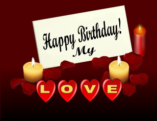Happy birthday card candles hearts - a happy birthday card free wallpaper