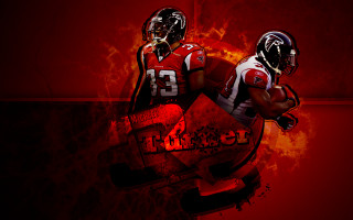 Football players running red background - two football player free wallpaper