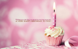Cupcake candle pink ribbon message 2 - a cupcake free wallpaper
