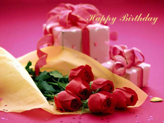 Roses table presents pink background 2 - anne rigney free wallpaper