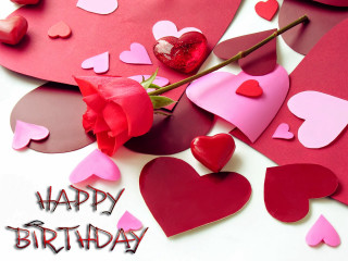 Rose hearts happy birthday valentine - a happy birthday message free wallpaper