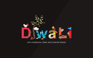 Diwali black background colorful tree 2 - a person holding free wallpaper