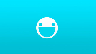 Blue background white face side - a white face free wallpaper