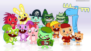 Cartoon characters group white surface 2 - a group of cartoon characters free wallpaper