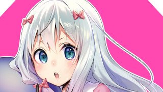 Anime girl white hair blue 14 - a detailed drawing free wallpaper