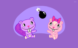 Cartoon animals playing ball purple - pop surrealism free wallpaper