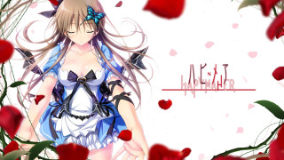 Girl long hair bow flowered - long hair and a bow free wallpaper