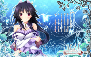 Anime girl black hair purple 2 - long black hair free wallpaper for desktop