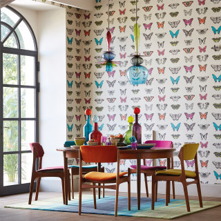 Dining room wallpaper colorful butterflies - dining free wallpaper