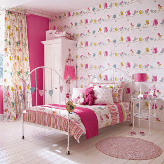 Pink bedroom white bed pink 3 - a pink rug free wallpaper