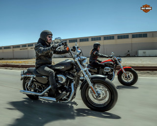 Motorcycles men street building windows - a street next free wallpaper