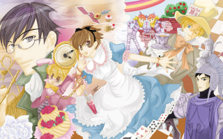 Anime group girl dress man - a man in a hat free wallpaper
