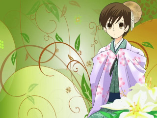 Man kimono flower green background - a green background free wallpaper