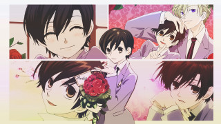 Anime characters flowers roses couple - their hand and a man holding free wallpaper
