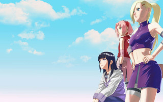 Anime girls beach sky clouds 3 - les nabis free wallpaper