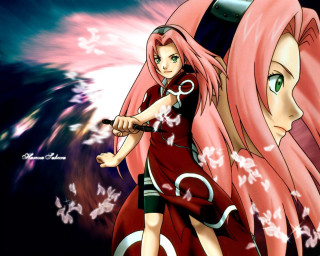 Girl pink hair sword girl - fantasy art free wallpaper