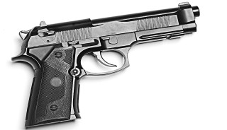 Gun white background shadow ground - vector free wallpaper