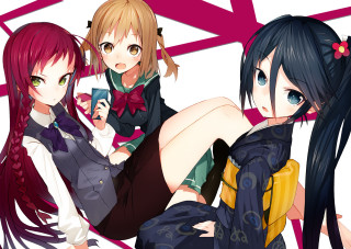 Anime girls posing together picture - a picture together free wallpaper