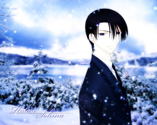 Man black suit snow winter - awataguchi takamitsu free wallpaper