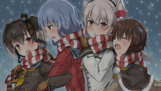 Anime girls snow arms around 5 - ayo free wallpaper