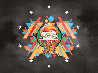 Colorful mustache beard black background - earnst haeckel free wallpaper
