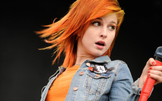 Orange hair microphone jean jacket - a skull free wallpaper