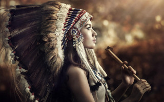 Native american woman serious stick 2 - serious free wallpaper for desktop