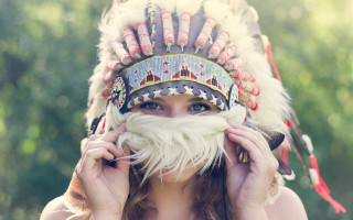 Woman white beard native american - florianne becker free wallpaper