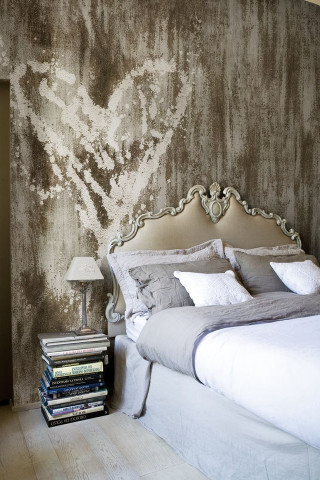 Bed white headboard books bedroom - the side of it free wallpaper