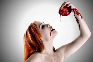 Woman blood dripping hands bleeding - heart free wallpaper