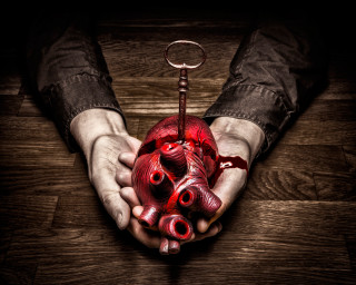 Person holding heart skeleton key - a skeleton free wallpaper