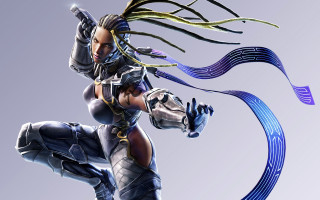 Futuristic woman sword helmet blue - a futuristic outfit free wallpaper