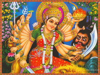 Woman holding bowl of fire - an illustration free wallpaper
