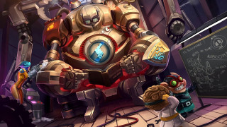 Group people giant robot room - a chalkboard free wallpaper