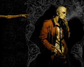 Creepy man smoking coffee gothic - a creepy looking man free wallpaper