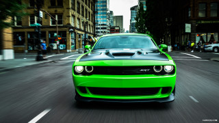 Green car city street traffic - expressionism free wallpaper