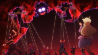 Cartoon creepy face group people - a cartoon scene free wallpaper