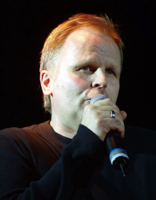 Man microphone black shirt looking - art informel free wallpaper
