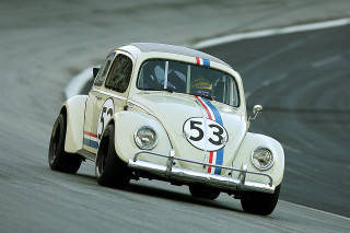 White car racing track number - anamorphic free wallpaper