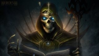 Skeleton hooded robe glowing eye - epic fantasy character art free wallpaper