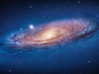 Galaxy stars aurora moonlight space - blue center free wallpaper