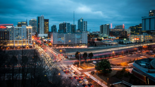 City skyline busy street freeway 2 - busy free wallpaper