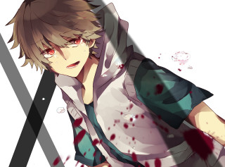 Bloodied man bleeding splatter hooded - lineart free wallpaper