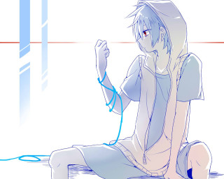 Person sitting floor laptop wire - lineart free wallpaper
