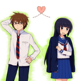Anime couple heart balloon school - a heart free wallpaper